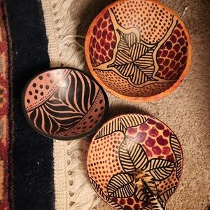 Handcrafted Decorative Bowls, African Motif